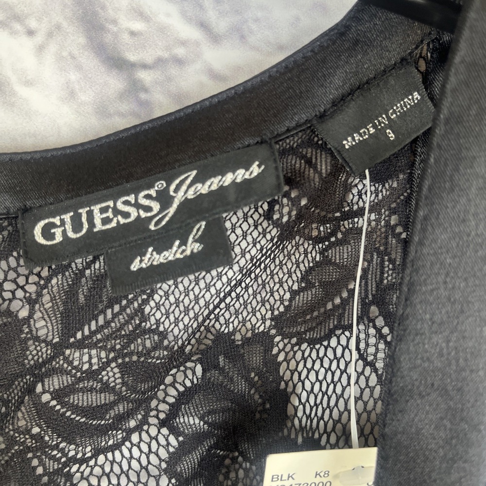 Guess NWT Black Lace Gothic Formal Cocktail Party Clubwear Dress Size 9 - Picture 4 of 8